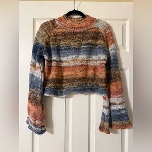 Angie Multicolor Striped Cowl Neck Sweater